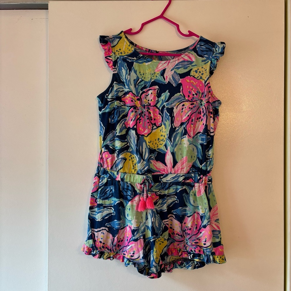 (3) item lot. Lilly Pulitzer Kids Romper - Navy and Pink Floral